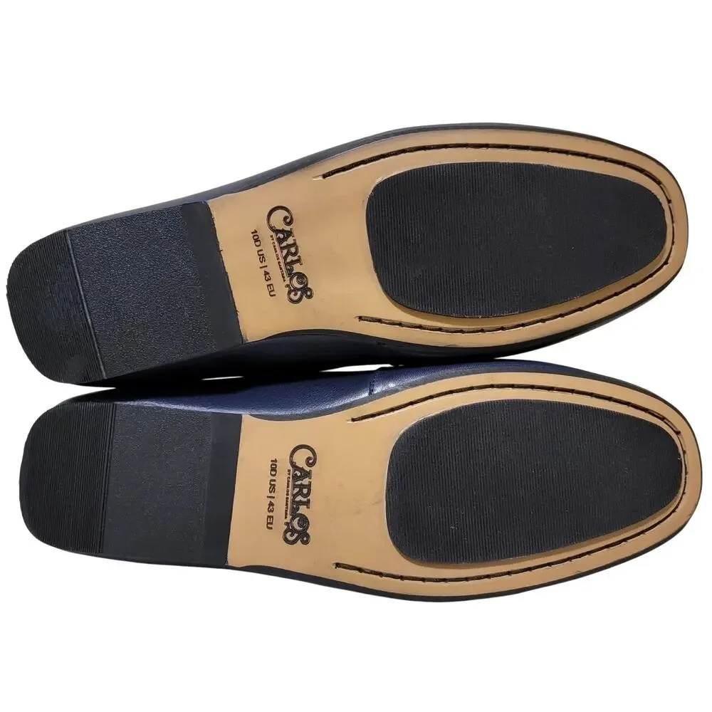Carlos Santana Men Planeo Slides Slip On Mules Size US 10 Navy Blue Leather